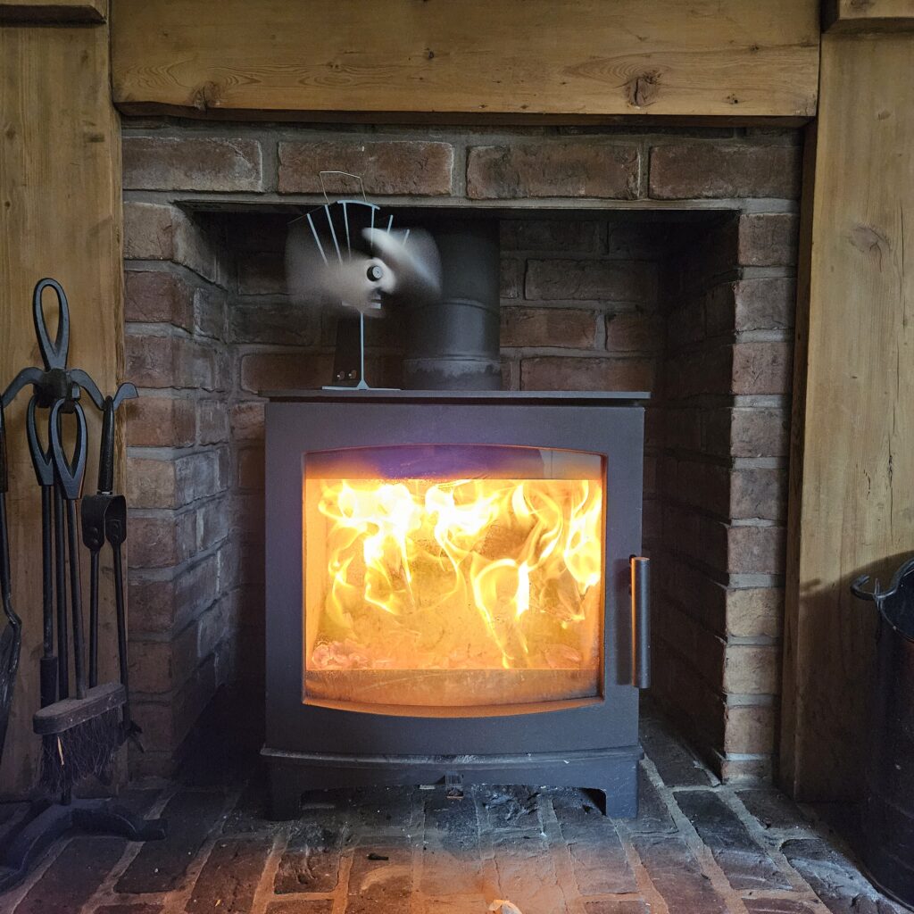 a cosy woodburner in autumn